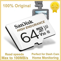 SanDisk High Endurance Video MicroSDXC Card Read up to 100MB/s C10 4K UHD-I micro SD Memory Cards for Dash Cam Home Monitor
