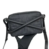 Pre-owned ALEXANDER MCQUEEN BLACK NYLON/ LEATHER BAG CAMERA CROSSBODY SHOULDER (RUUA/PUENQ)