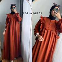 Gamis jumbo Katun Polos crinkle Airflow