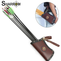 Professional Archery Waist Quiver Cowhide Knight Hunter Archery Crossbow Arrow Quiver Holder Hunting Archery Accessory