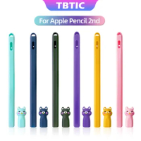 TBTIC Pencil Case For Apple Pencil 2nd Generation Cute Cat Tablet Stylus Pen Soft Silcone Funda Cover Accessories