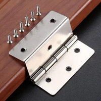1pc 44m Silver Cabinet Hinges Three Equivalent Page Folded Wood Box Hinge For Furniture Cabinet Drawer Door