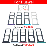 Sim Card Tray For Huawei Y6 Y7P Y8P 2020 Y9 Prime 2019 Sim Card Slot SD Card Tray Holder Adapter