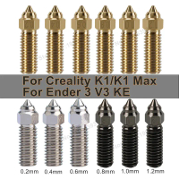 Đầu phun KE cho Ender 3 V3, mạ đồng vàng, thép cứng được tôi luyện, tốc độ cao, dùng cho máy in 3D;