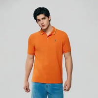 Giordano Men's Small Lion Polo 0101626098 Russet Orange L