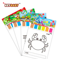 8Page/set Coloring Books For Kids Montessori Watercolor Paper With Paint Toys Portable Children Gouache Painting Education Toy