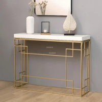 Nordic Minimalist Iron Console Tables Modern Entrance Furniture Home Living Room Hotel Bedroom Creative Art Narrow Side Tables