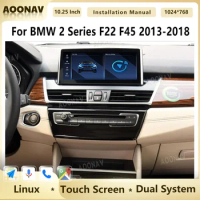 Car Radio For BMW 2 Series F22 F45 2013 2014 2015-2018 Dual System GPS Navigation Linux Android Auto Wireless Carplay Head Unit