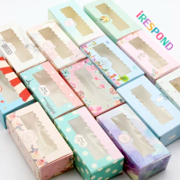 12/20PCS 13.5x7x5cm Small Gift Box Window Kraft Paper Wrap Boxes Wedding Festival Candy Sweet Chocolate Gift Packaging Cardboard