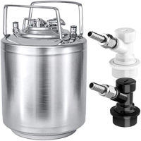 6pcs/Lot Beer Keg Ball Lock Barrel 6~24.5L 1.6~6.5Gal Carbonation Growler Homebrew 18/8 Stainless Steel With In/out Disconnects