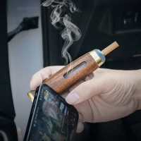 Mini Anti Scalding Car Ashtray Walnut Cigarette Case for 5.2/6.8/7.8mm Cigarette Ashtray Hood Smoking Gadget