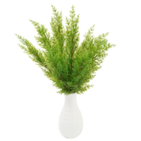 42cm Branch Artificial Leaves Home Office Balcony Garden Room Decor Pine Cypress Fake Plants Green Accessories