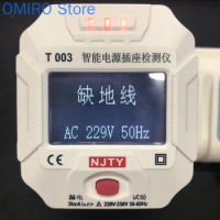 Digital Display Socket Detector Ground Wire Zero Wire Live Wire Wiring Phase Power Polarity Test Electrical Leakage Detection