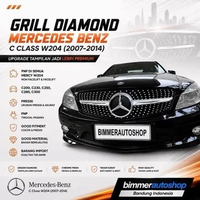 Grill Mercedes Benz W204 Diamond List Silver (2007-2014) with logo