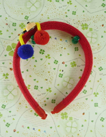 【震撼精品百貨】Micky Mouse 米奇/米妮  造型髮箍-紅毛球 震撼日式精品百貨