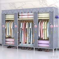 簡易衣柜布衣柜鋼管加粗加固新款單人衣櫥收納柜不銹鋼掛衣柜收納