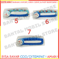 COVER SARUNG BANDO KACA SPION TENGAH MOBIL BONEKA KARAKTER DORAEMON DORAMI DORA BIRU MUDA TUA