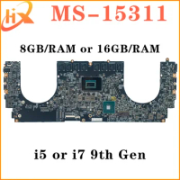 Mainboard For MSI MS-15311 MS-1531 Laptop Motherboard i5 i7 9th Gen RAM-8GB/16GB 100% TEST OK