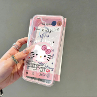 Sarung magnetik dengan beg udara dua warna Hello Kitty kartun untuk Samsung CH284 S /A07 4G /S24 FE