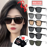 【RayBan 雷朋】亞洲版 時尚大鏡面太陽眼鏡 RB4401D 601/87 黑框抗UV深灰鏡片 公司貨