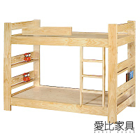 松木原木單人3.5尺雙層床(加長型)