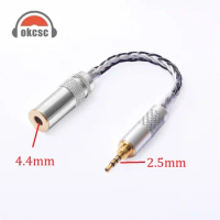 OKCSC HiFi Balance Audio Cable 2.5mm Male to 4.4mm Female Balanced Plug Stereo Cable 8 Cores for SONY PHA-2A TA-ZH1ES NW-WM1Z