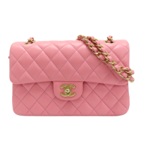 【二手名牌BRAND OFF】CHANEL 香奈兒 粉色 菱格紋羊皮 COCO 25 肩背包 A01113