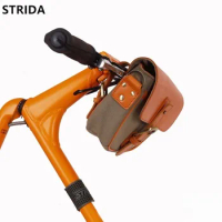 Strida bag handlebar shelf cowhide bag leather Bicycle messenger bag