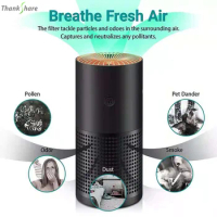 THANKSHARE Air Purifier For Home True HEPA Filters Compact Desktop Purifiers Filtration with Night Light Air Cleaner For Car