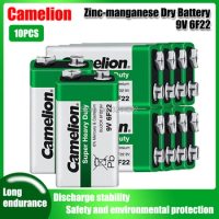 10pc Camelion 9V 6F22 PPP3 6LR61 Bateria 6F22 PPP3 6LR61 Lithium Battery Super Heavy Duty Dry Batteries For Radio Alarm Toy
