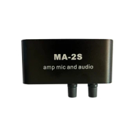 6.5mm Dynamic Microphone 3.5mm Condenser Microphone Amplifier Headphone Amplifier Audio Preamplifier Mixing Board MA-2S