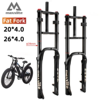 20/26inch Double Shoulder Fork 4.0" Fat Tire E-bike Beach Snow Bicycle Suspension Fork 20*4.0 26*4.0 Fat Bike Air Fork 9*135mmQR