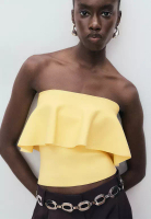 Mango Maxi-Ruffle Strapless Top