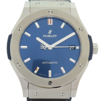 【二手名牌BRAND OFF】HUBLOT 宇舶錶 藍色 錶盤 鈦金屬 Classic Fusion 腕錶