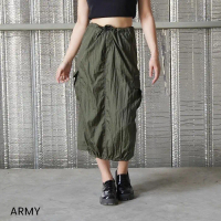 Skirt crinkle aquarius bawahan rok parasut casual wanita anti lecek - Ungu
