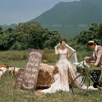 婚紗旅拍攝影拍照道具做舊英文字母手舉板婚禮影樓森系背景板擺件