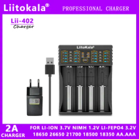 Liitokala Lii-402 18650 3.7V 3.2V 3.85V 26650 20700 14500 21700 25500 16340 1.2V NiMH Lithium Rechargeable Battery Charger