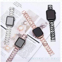 Bling strap for Apple Watch band 40mm 44mm 38mm 42mm Lady belt Stainless Steel bracelet iWatch series 3 4 5 se 6 7 45mm 41mm