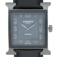 【二手名牌BRAND OFF】HERMES 愛馬仕 灰色 鈦金屬 H HEURE 自動上鍊 腕錶 HH5.841