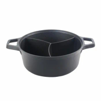 Three flavors in one pot Commercial cast iron hot pot restaurant skewered iron pot