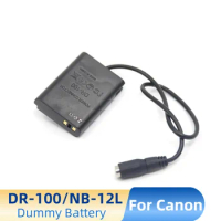 NB-12L Dummy Battery for Canon G1X Mark II 2 And N100 Digital Cameras DR-100 DC Coupler