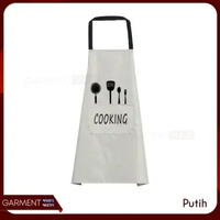 Apron Celemek Masak Dapur Anti Air Minyak Dengan Dua Kantong Bahan Tebal Premium COOKING - PUTIH