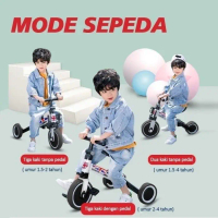 Sepeda Anak 3 Roda Balance Bike Push BIKE Tricycle 3in1 PMB NUWA T20-5 - Hitam