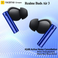Original Realme Buds Air 3 TWS Earphone Bluetooth 5.2 42dB Active Noise Cancelling Wireless Headphone IPX5 Water Resistant
