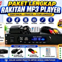 Paket lengkap Rakitan MP3 Player Siap Pakai Fitur Lengkap Bluetooth USB TF Card FM Radio Remote adap