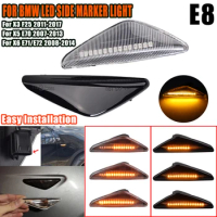 2Pcs Dynamic Amber LED Side Marker Turn Signal Sequential Blinker Light For BMW X5 E70 X6 E71 E72 X3 F25 Amber Indicator Lamp