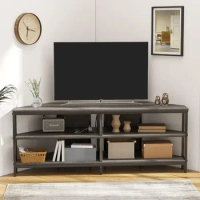 Corner TV Stand with Power Outlet, Corner TV Stand for Max 60 Inch TV, Corner Entertainment Center, TV Console Table, 55 Inch
