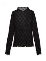 เสื้อผู้หญิง 9733 GROWN ON MOCK NECK LS TOP สี ดำ