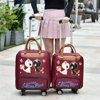 卡通旅行袋大容量拉桿包女手提包短途登機箱韓版防水萬向輪行李包