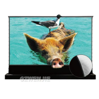 84/92/100Inch 4K Electric Motorized Floor Rising Projection Screen Black Crystal ALR Screen For Long Throw Projectors
